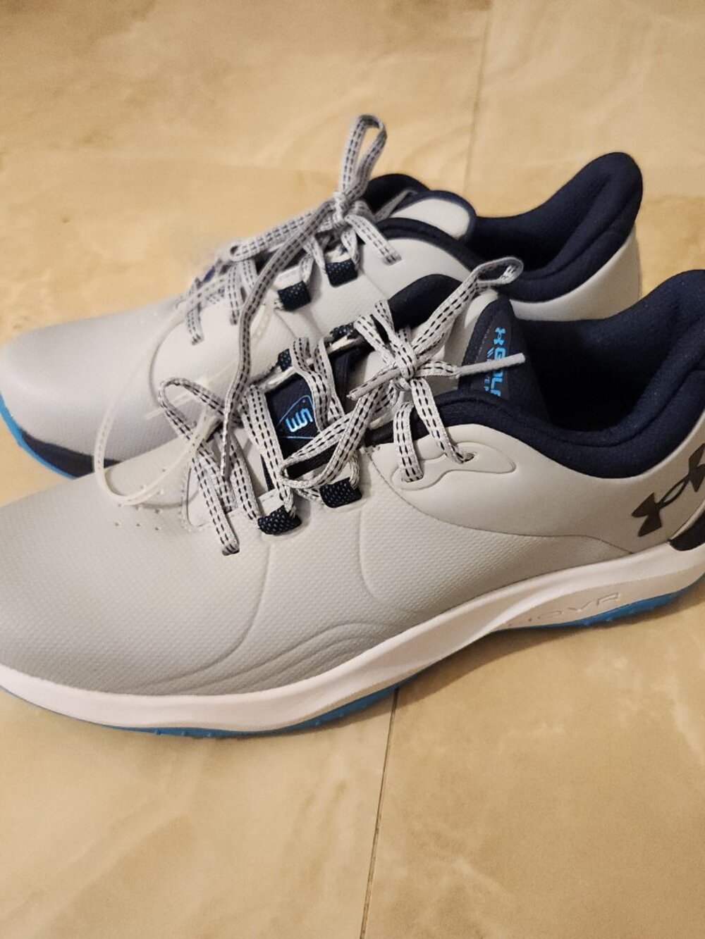 Under Armour Drive Pro Spikeless Golf Shoes Grey Navy Men’s Size 7 US